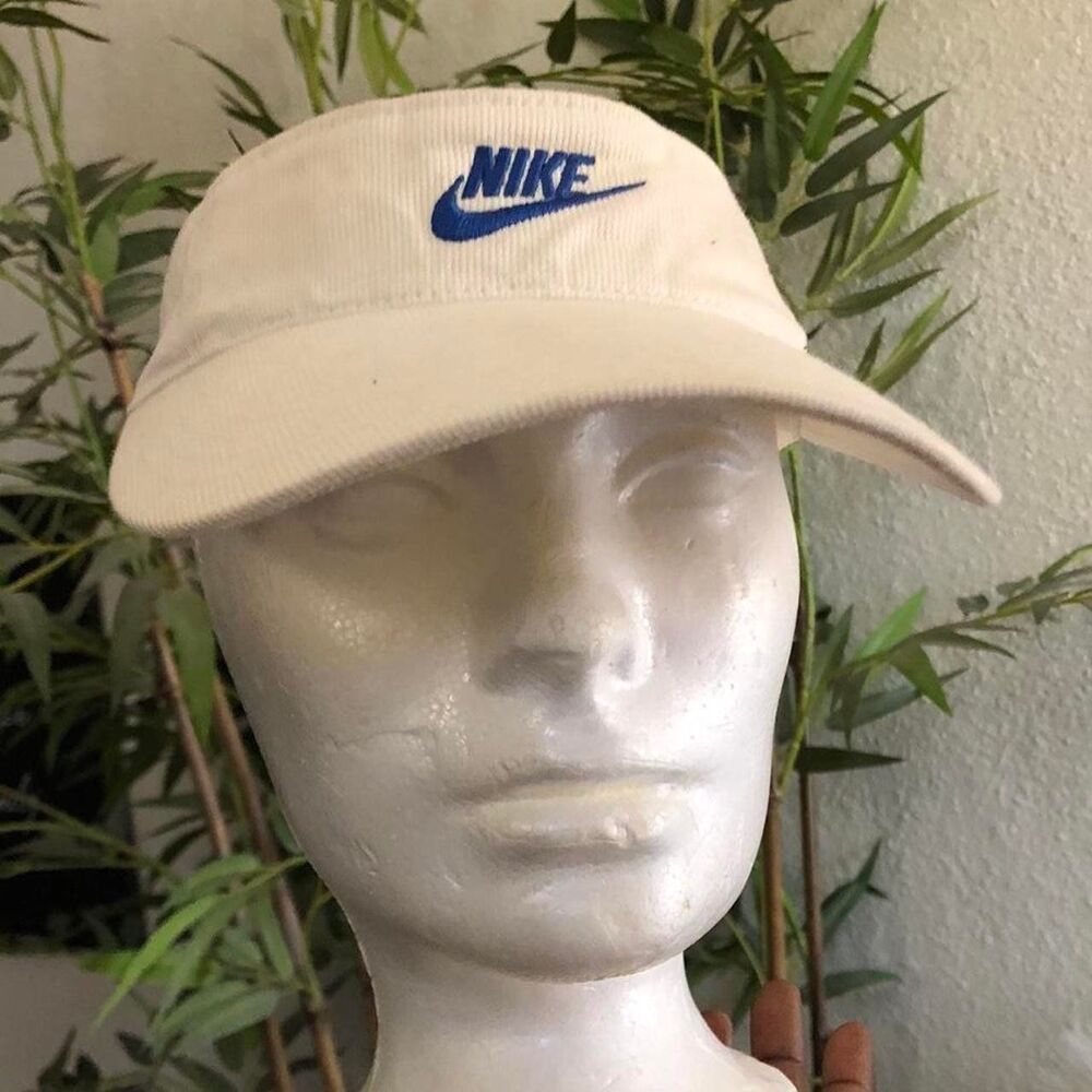 Vintage Nike creamish white blue visor hat cap - Picture 2 of 7
